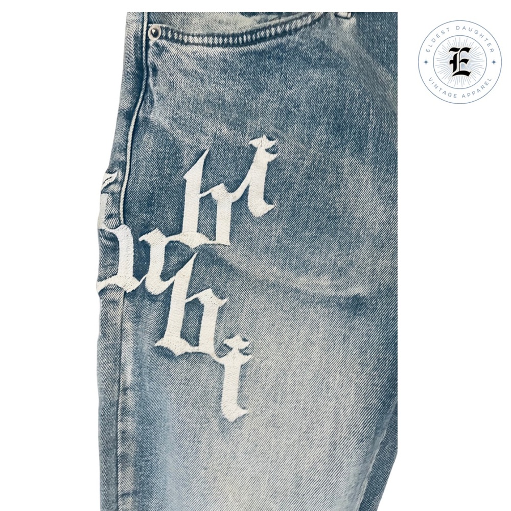 Ksubi Light Blue Skinny Jeans with White Script